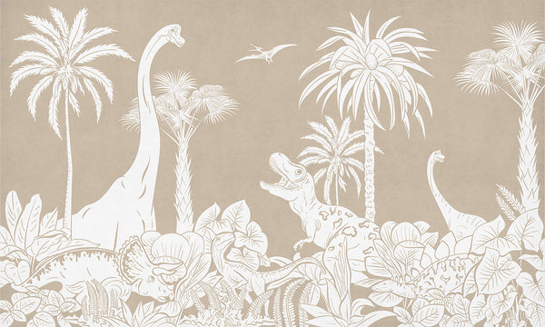 Mural Monochrome Dino | Kikki Belle – Brown