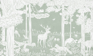 Mural Monochrome Forest | Kikki Belle – Green