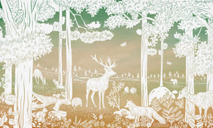 Mural Monochrome Forest | Kikki Belle – Green Sky