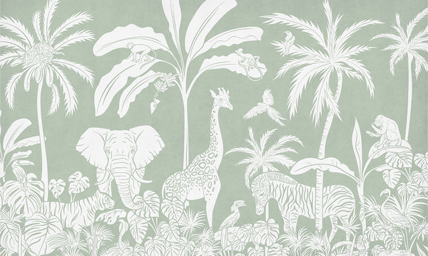 Mural Monochrome Jungle | Kikki Belle – Green