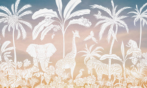 Mural Monochrome Jungle | Kikki Belle – Pink Sky