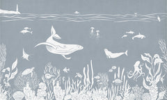 Mural Monochrome Sea | Kikki Belle – Blue