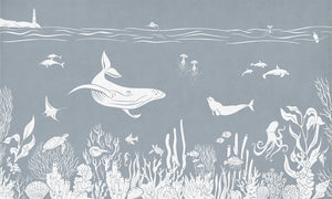Mural Monochrome Sea | Kikki Belle – Blue