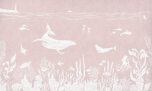 Mural Monochrome Sea | Kikki Belle – Pink