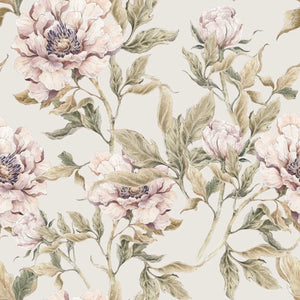Papel de Parede Peonies Beige – Dekornik