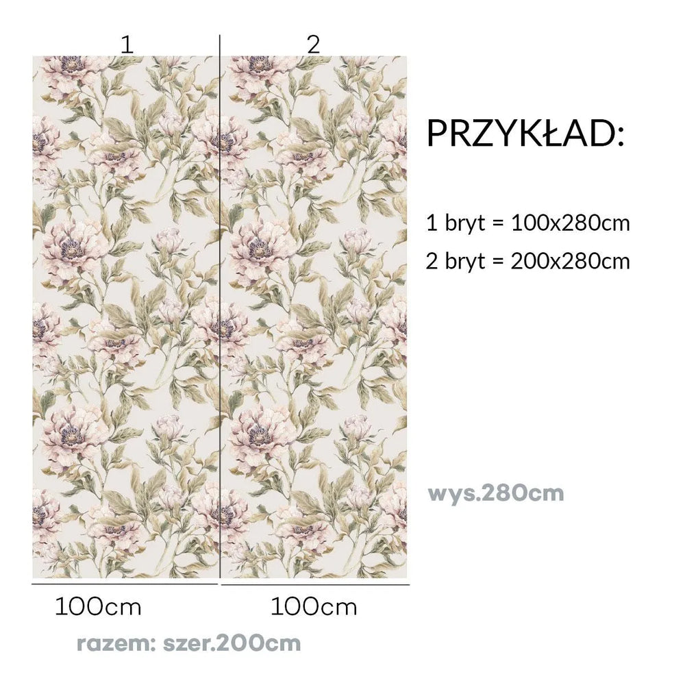 Papel de Parede Peonies Beige – Dekornik