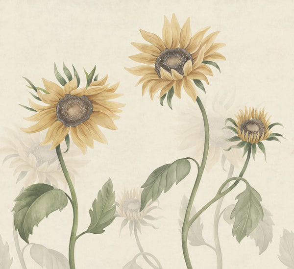 Mural Sunflowers – Amarelo – amostra do padrão