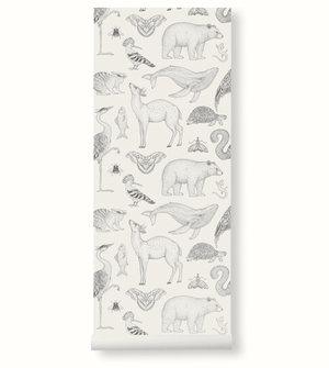 Papel de Parede Katie Scott - Animals - Off White – Ferm Living