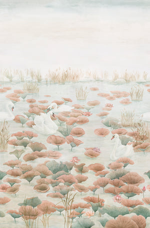 Mural Swan Lake — Terracota Sian Zeng — detalhe do padrão