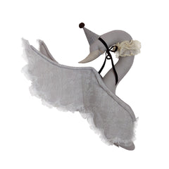 Cisne de linho Pombo com renda no chapéu – Love Me Decoration