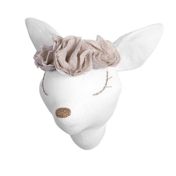 Veado de linho com flores bege – Love Me Decoration