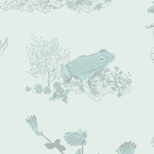Papel de Parede Woodlands — Azul Sian Zeng — detalhe do padrão