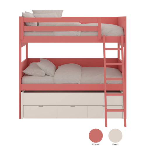 Beliche XL com cama gavetão amovível e arrumação – Muba