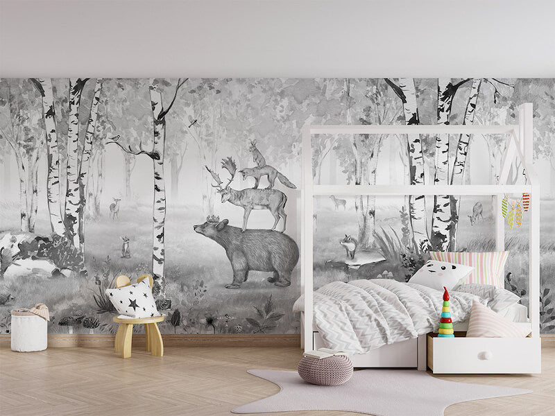 Mural Bear King B&W – Kikki Belle – imagem 1
