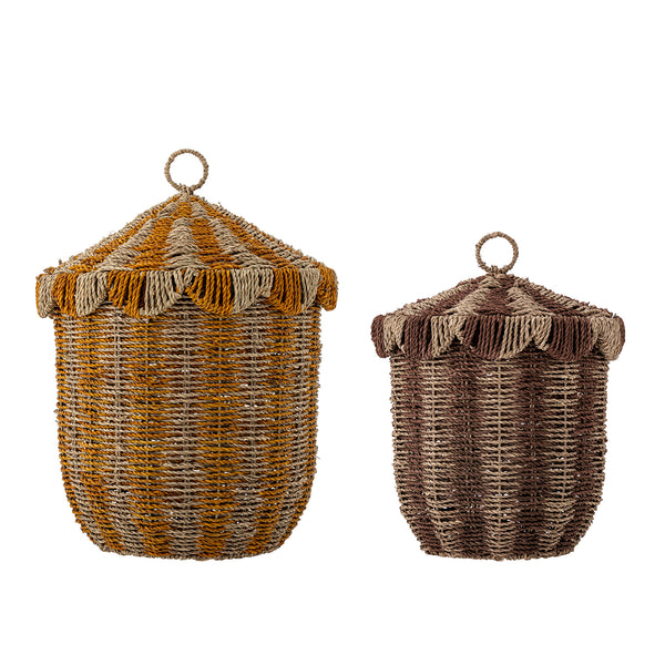 Cikkeline Cesto com Tampa - Multicolor | Bloomingville MINI – imagem 1