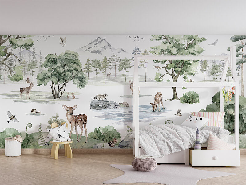 Mural Deer Forest Winter – Kikki Belle – imagem 1