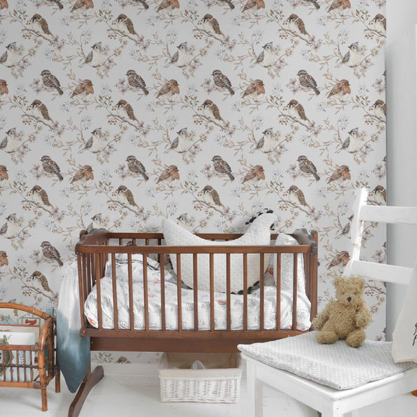Papel de Parede Birds White-Gray – Dekornik – imagem 6