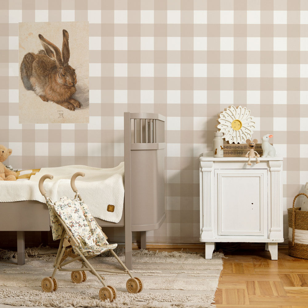 Papel de Parede Check Classic Beige – Dekornik – imagem 1