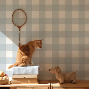 Papel de Parede Check Classic Light Blue – Dekornik – imagem 2