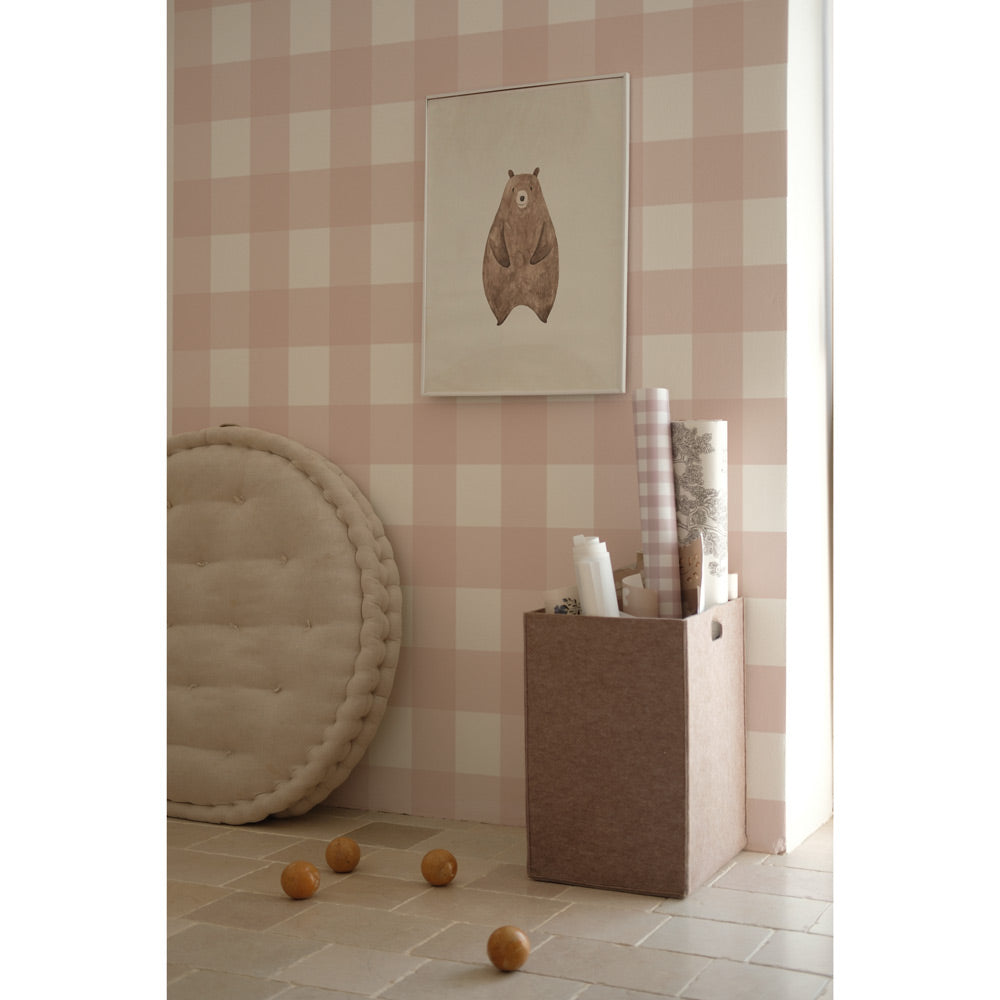 Papel de Parede Check Classic Pink – Dekornik – imagem 1