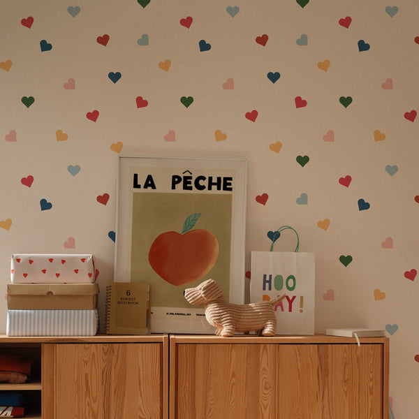Papel de Parede Hearts in all colours – Dekornik – imagem 2