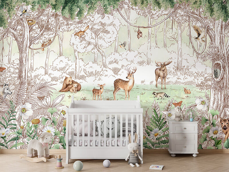 Mural Forest Friends Spring – Kikki Belle – imagem 1