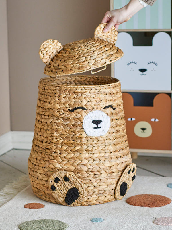 Timone Cesto com Tampa - Natural | Bloomingville MINI – imagem 3