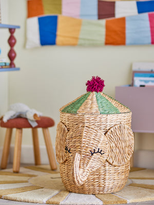 Bobo Cesto com Tampa - Natural | Bloomingville MINI – imagem 5