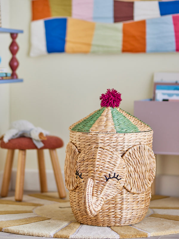 Bobo Cesto com Tampa - Natural | Bloomingville MINI – imagem 5