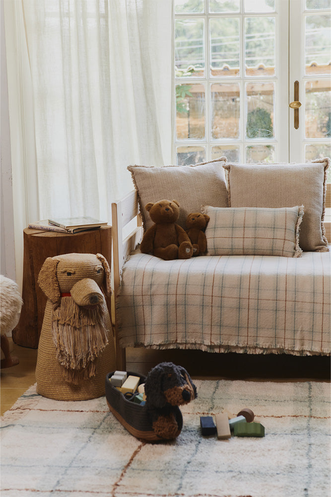Almofada Tartan Azul Sálvia — Lorena Canals