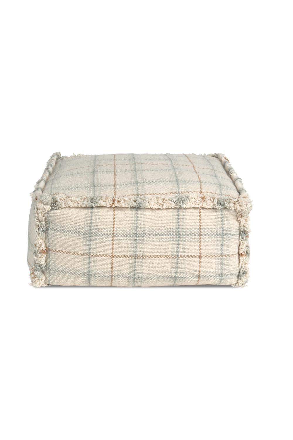 Pufe Tartan Azul Sálvia — Lorena Canals