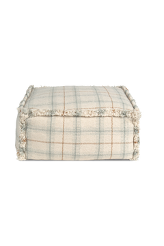 Pufe Tartan Azul Sálvia — Lorena Canals