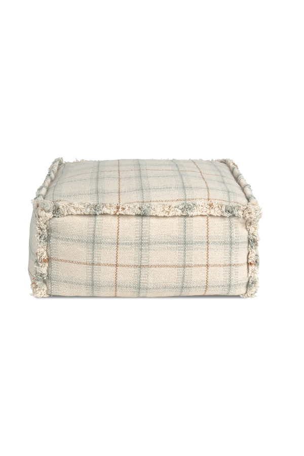 Pufe Tartan Azul Sálvia — Lorena Canals