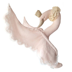 Cisne de linho com renda delicado rosa pó – Love Me Decoration