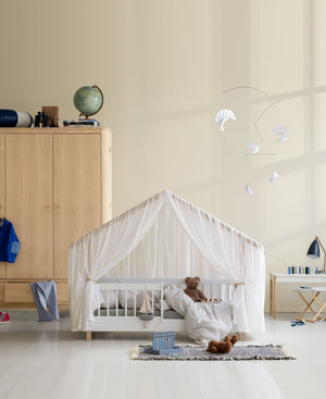 Tenda para Cama Casa Wood Mini+ — Branco Transparente — Oliver Furniture