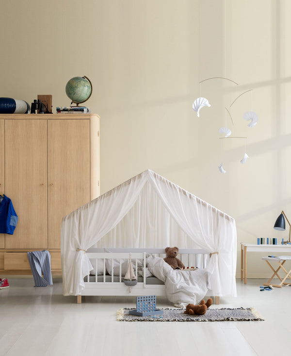 Tenda para Cama Casa Wood Mini+ — Branco Transparente — Oliver Furniture