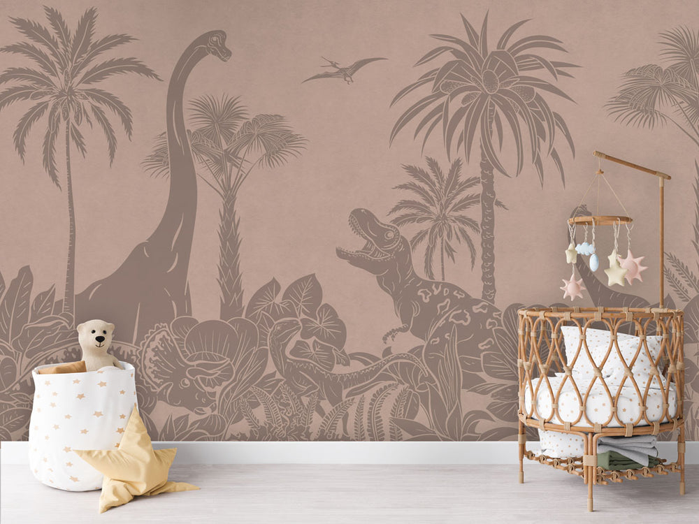 Mural Monochrome Dino Pink Vintage – Kikki Belle – imagem 1