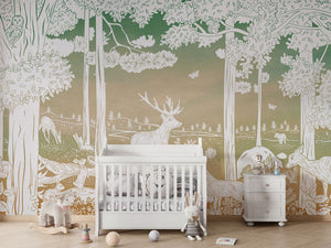 Mural Monochrome Forest Green Sky – Kikki Belle – imagem 2