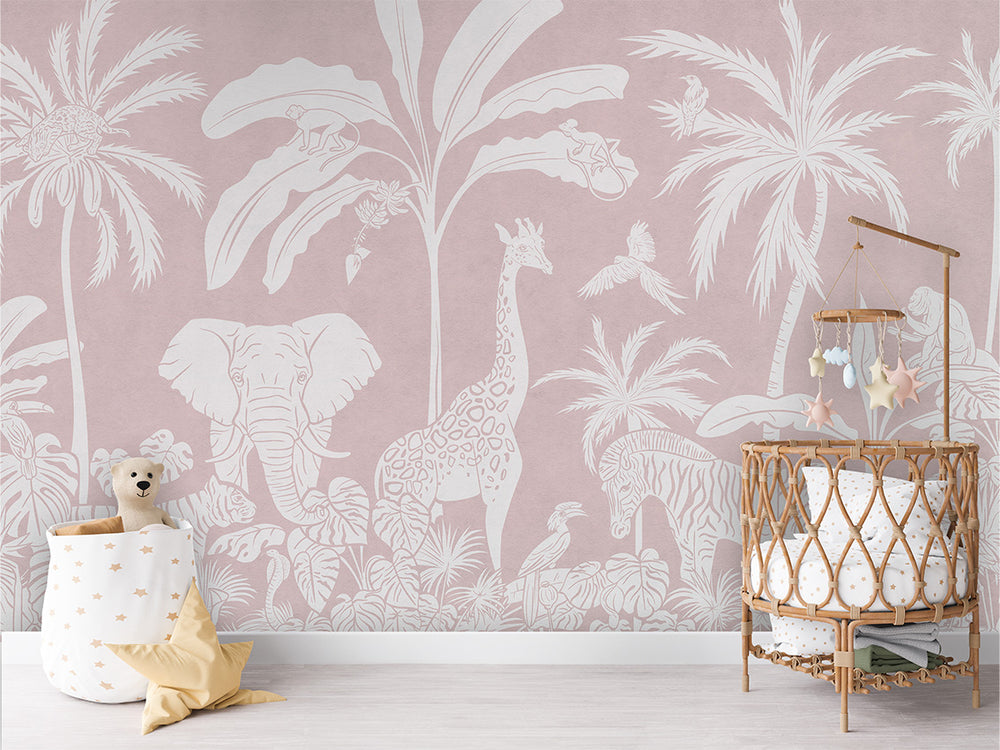 Mural Monochrome Jungle Pink – Kikki Belle – imagem 1