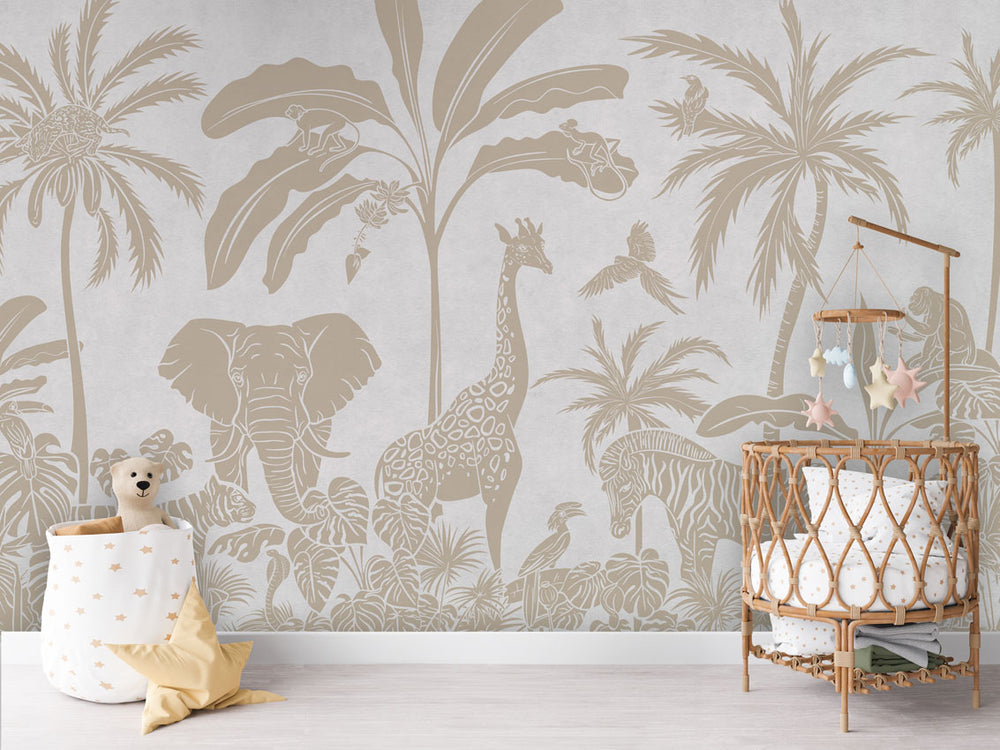 Mural Monochrome Jungle White Vintage – Kikki Belle – imagem 1