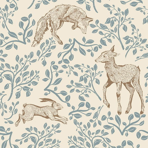 Papel de Parede Forest animals and fairytale beige – Dekornik – imagem 1