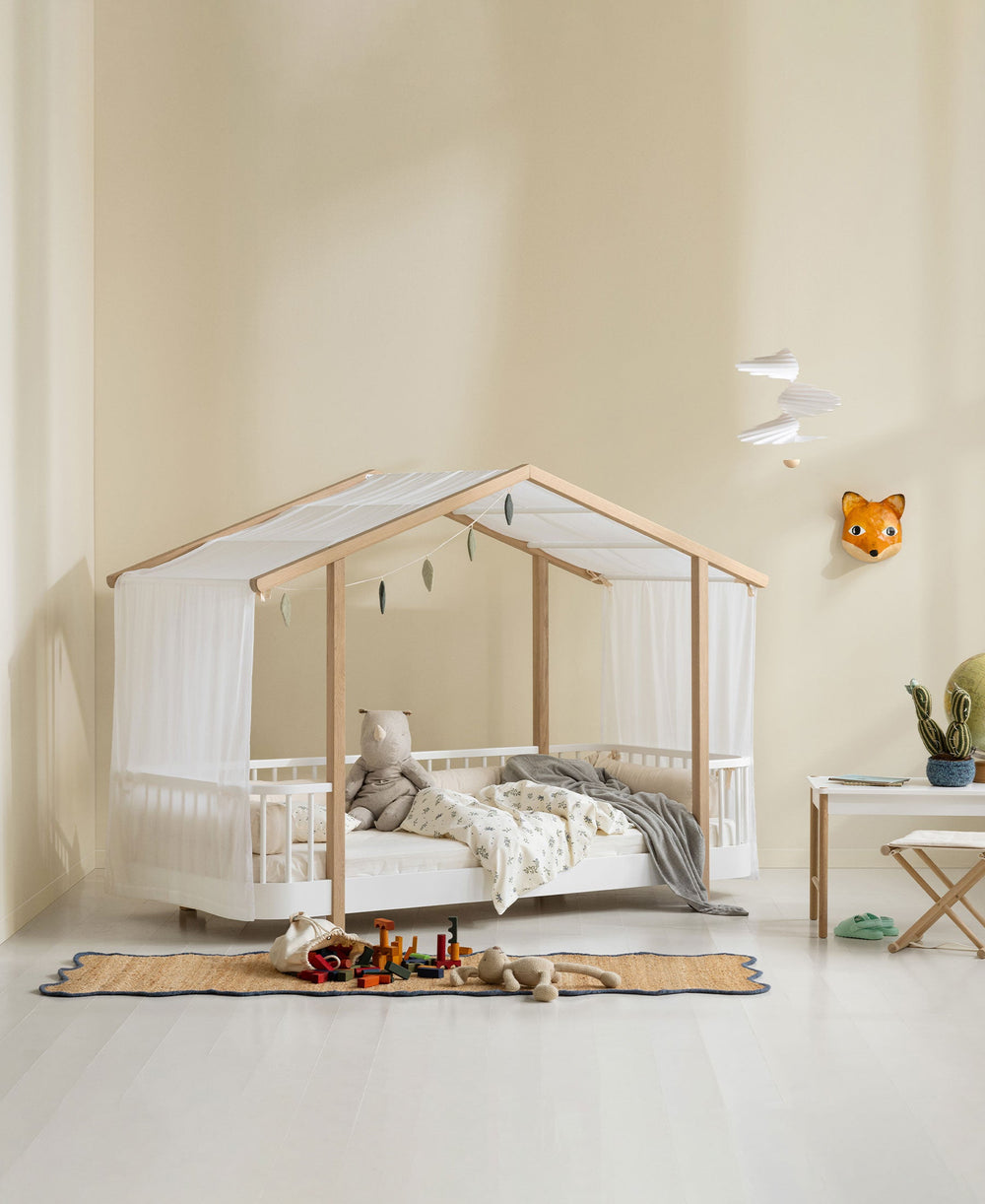 Dossel para Cama Casa Wood Original — Branco Transparente — Oliver Furniture