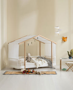 Dossel para Cama Casa Wood Original — Branco Transparente — Oliver Furniture