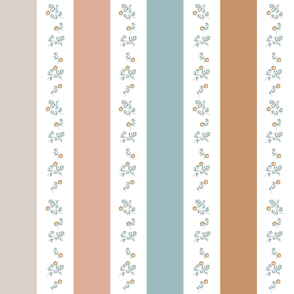 Papel de Parede Portofino Colour Stripes with flowers – Dekornik – imagem 1