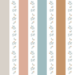 Papel de Parede Portofino Colour Stripes with flowers – Dekornik – imagem 1