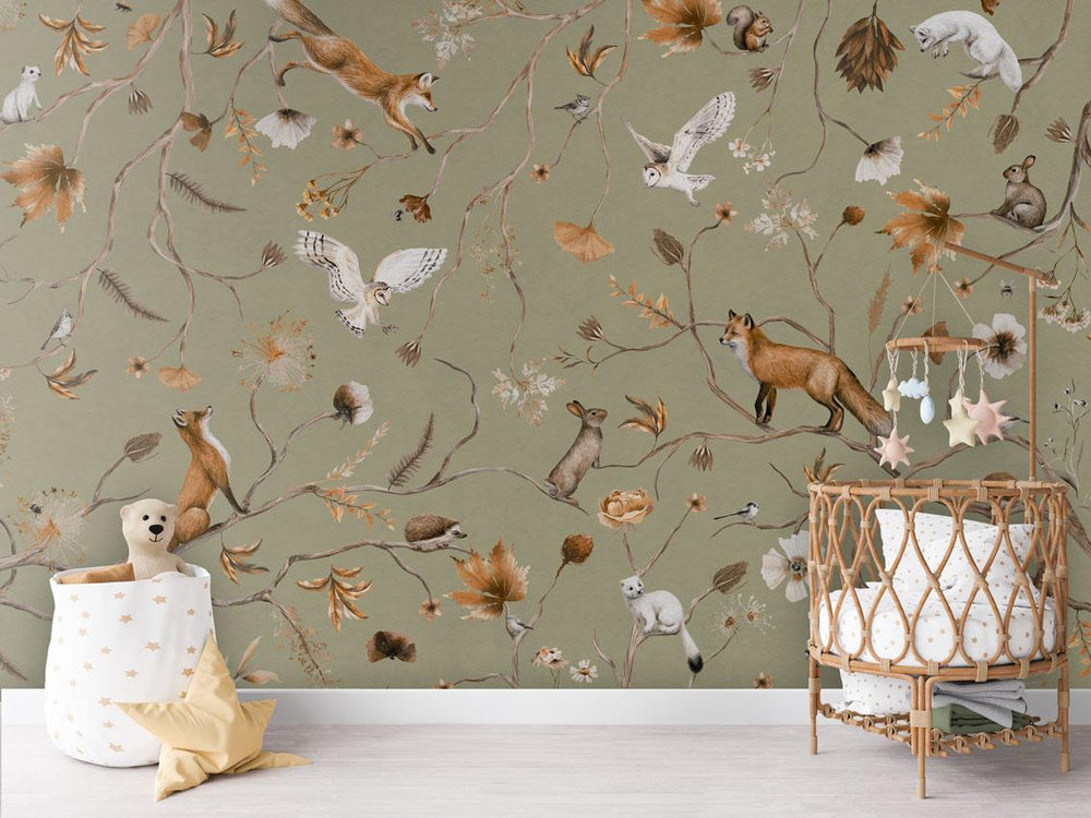Mural Playful Forest green – Kikki Belle – imagem 1
