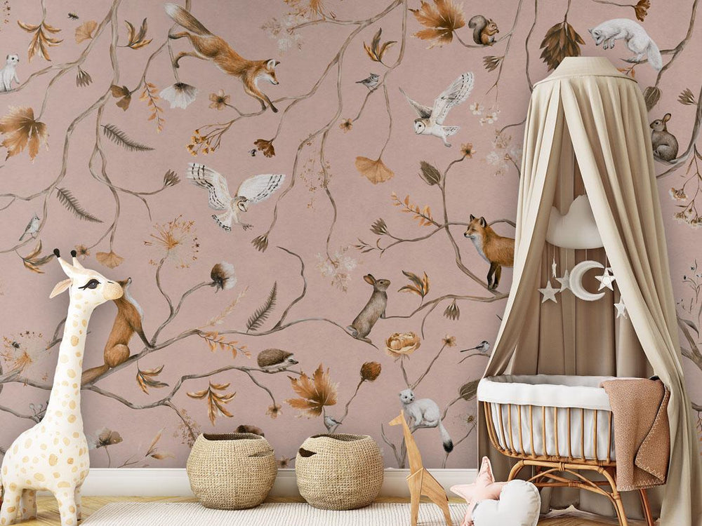Mural Playful Forest pink – Kikki Belle – imagem 1
