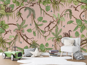 Mural Playful Monkeys pink – Kikki Belle – imagem 2
