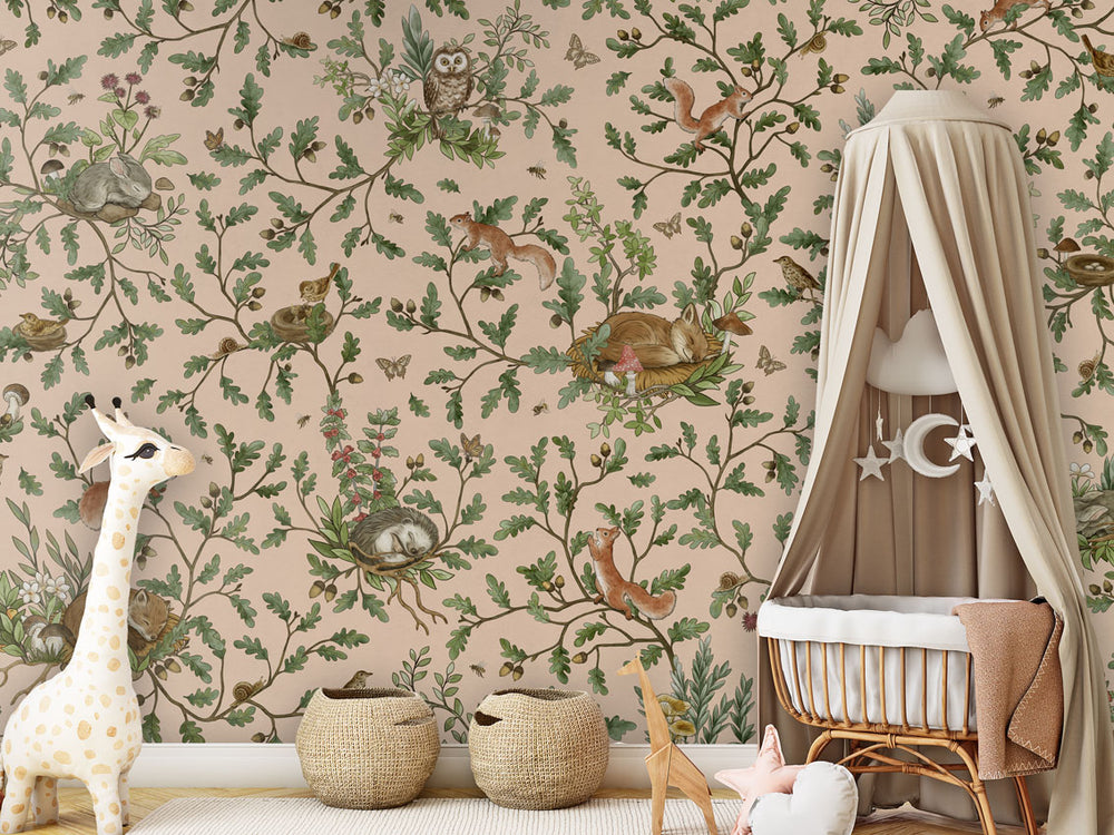 Mural Playful Woods beige – Kikki Belle – imagem 1