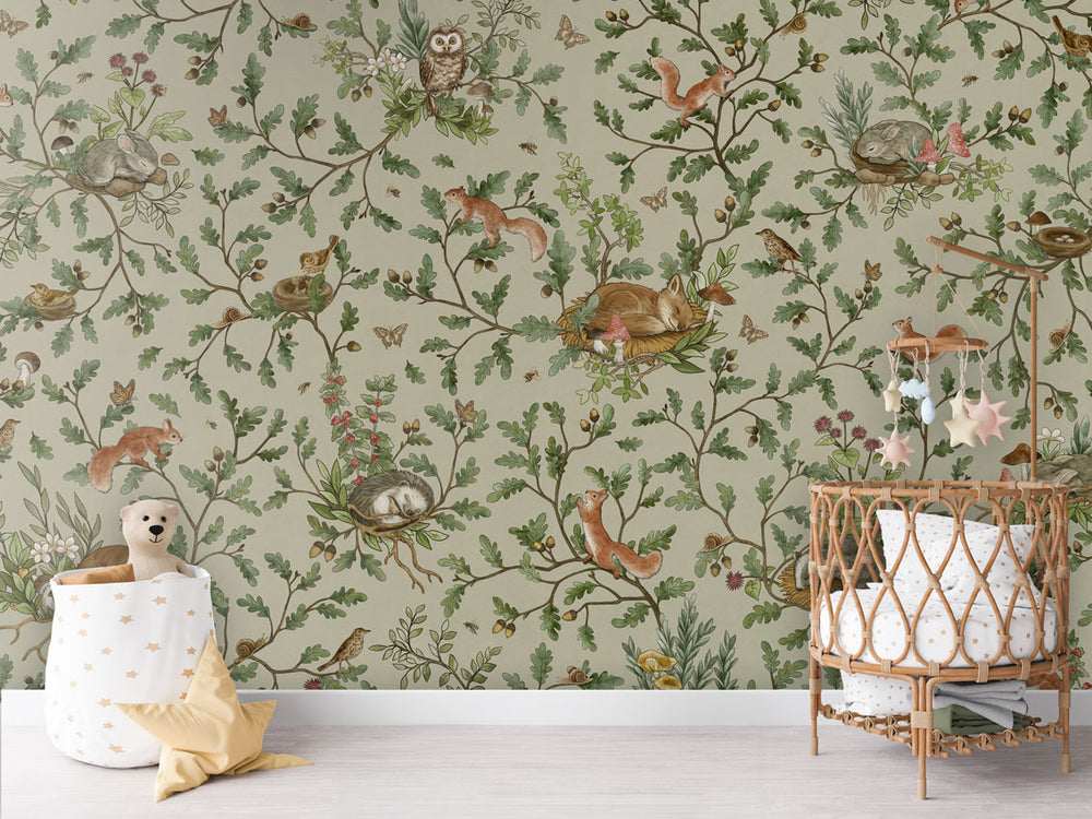 Mural Playful Woods green – Kikki Belle – imagem 1